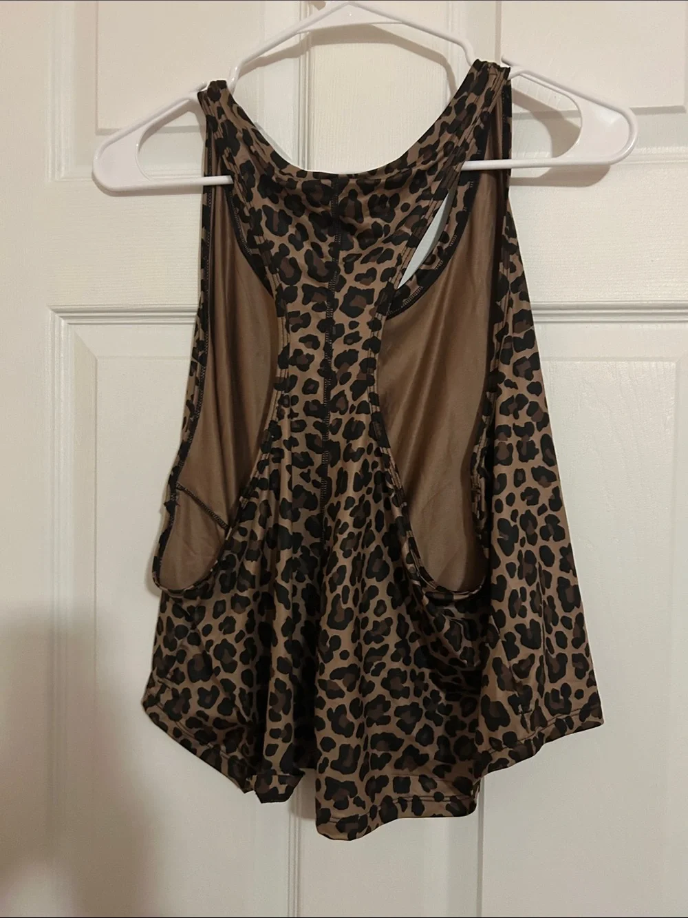 Nike Leopard Print Racerback Tank Top in Brown and Black